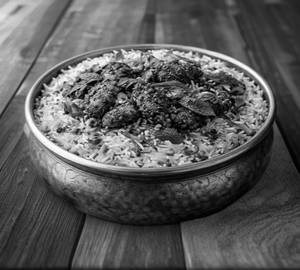 Pepper Chicken Biriyani With Bread Halwa