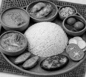 Doi Katla & Chingri Malai Curry Maharaja Thali