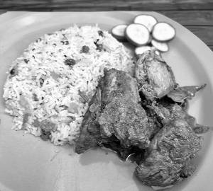 Veg Fried Rice With Chiken  kosa