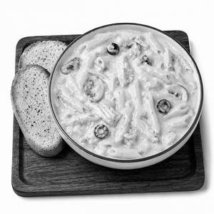 Chicken Alfredo Pasta -cheese Sauce(served With Garlic Bread)