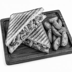 Spicy Chicken Sandwich With Potato Wedges