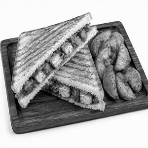 Kadai Paneer Sandwich With Potato Wedges