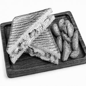 Chicken And Cheese Sandwich With Potato Wedges