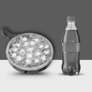 Seven Cheese Pizza ( 7 Inch ) + Coca Cola 250 Ml