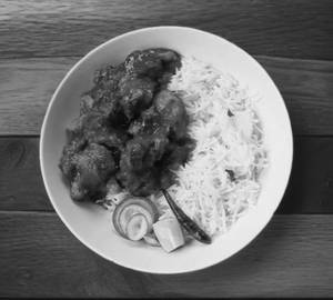 Plain rice with mutton kosa[3pic]