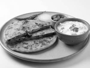 Mix Paratha With Curd