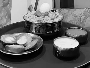 Hyderabad Dum Biryani + Suji Halwa