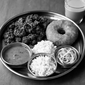 Mutton Sukka Thali With Vada