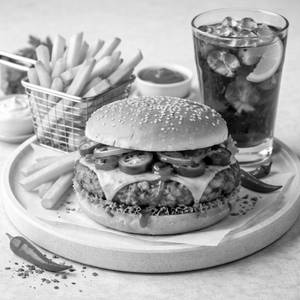 Ghost Chilli Burger + Cold Drink + Fries