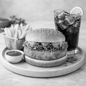 Paneer Surprise Burger + Cold Drink + Fries