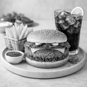 Old School Burger + Cold Drink + Fries