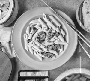 Creamy mushroom penne pasta