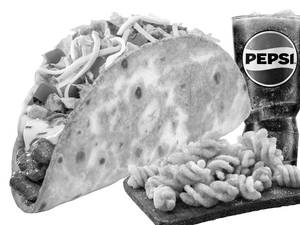 Crunchy Wheat Taco Pinto Bean + Cinnamon Twist + Pepsi Regular