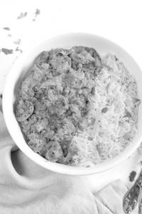 Jeera Rice With Mushroom Masala