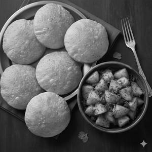 Aloo jeera with 6 poori