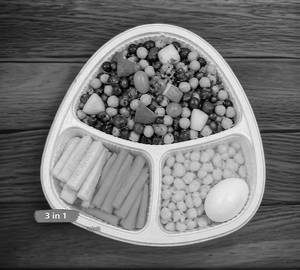 Filesundal [Chickpea Sala] +Carrot & Cucumber Fruits+Sweet corn+Boiled egg