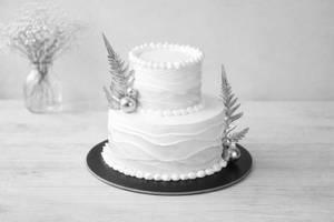 Blue Bliss Double Tier Cake