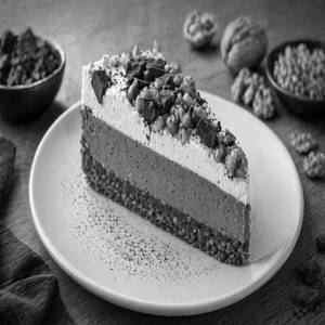 Hazelnut Baked Cheese Cake Slice