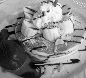 Banana Chocolate Pancake with Ice Cream