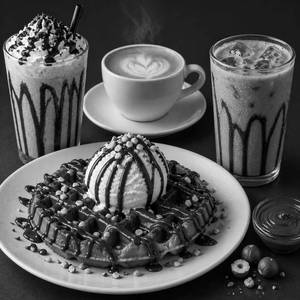 Nutella Waffle With Ice Cream + Hot / Cold Coffee Or Milkshake