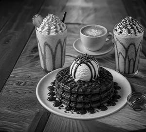 Chocolate Banana Pancake With Ice Cream + Hot / Cold Coffee Or Milkshake