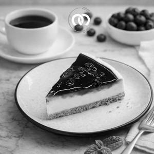Blueberry Baked Cheese Cake Slice