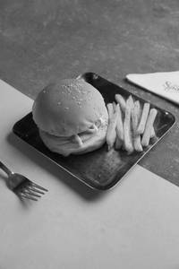 Aloo Tikki Burger with Fries