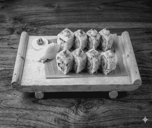 Pickled Vegetable And Tanuki Sushi