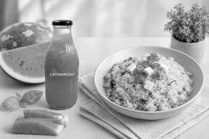 Cilantro Lemon Poha + Watermelon Juice