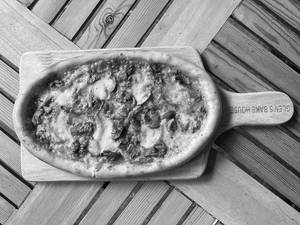 Oval 10"x6" Sourdough Mushroom Red Pesto Pizza
