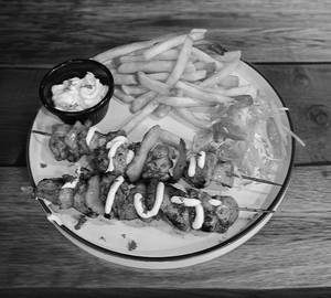 Grilled chicken skewers