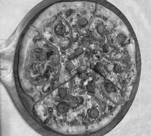 Pork pepperoni pizza