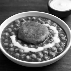 Chola Tikkiya with Curd
