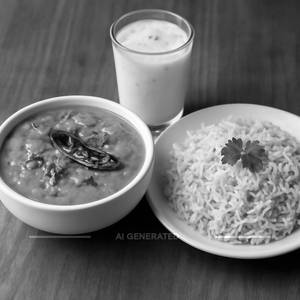 Dal Fry with Jeera Rice and Buttermilk