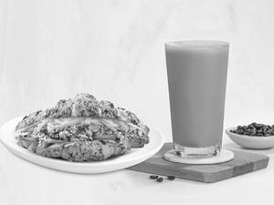 Tall Cold Coffee with Tofu & Spinach Croissant Sandwich