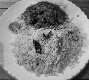 Bagara rice with chicken curry
