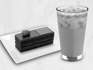 Tall Valencia Orange Peach Refresher with Chocolate Truffle Pastry