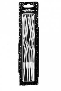 Spiral Silver Candles 1 Pack