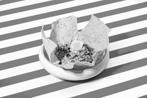Edamame Guacamole With Homemade Corn Chips
