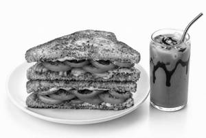 Vegetable Sandwich + Cold Coffee