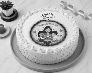 Hidden Message Cake for Mom (Eggless)