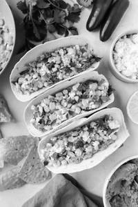 Corn and cottage cheese taco