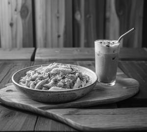 White Sauce Veg Pasta + Cold Coffee