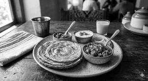 Laccha paratha [3 pieces] with chicken chilli