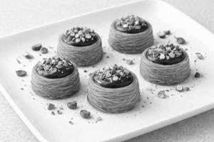 Belgian Chocolate Pistachio Oshe Bul Bul Kunafa Baklava