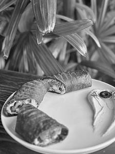 Grilled Exotic Vegetable In Hummus Multigrain Wrap