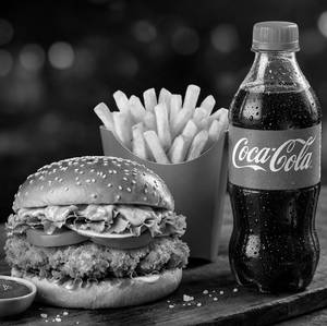 Veg Burger + Fries + Coke 250Ml