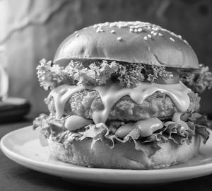 Spicy chicken cheese burger