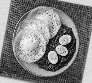 3 Appam + Egg Curry