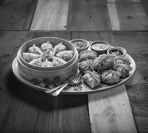 Veg Steam Momos With Veg Fried Momos